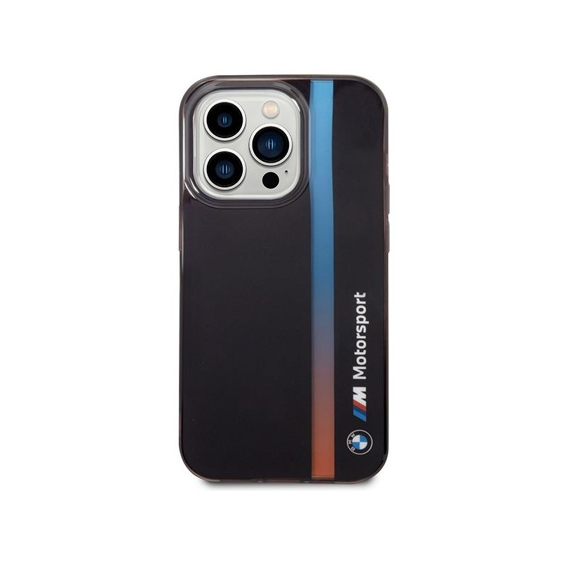BMW IML Tricolor Stripe dėklas, skirtas iPhone 14 Pro Max - juodas