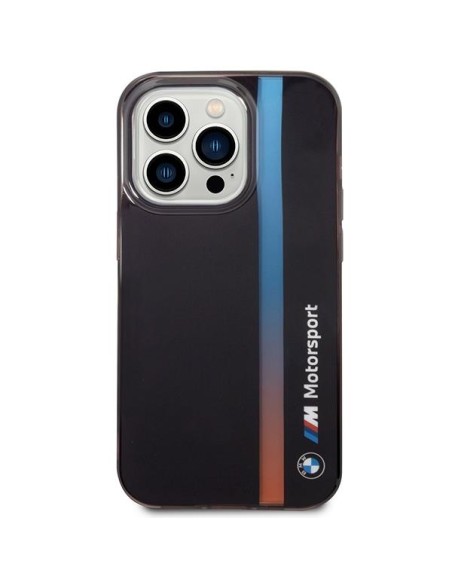 BMW IML Tricolor Stripe dėklas, skirtas iPhone 14 Pro Max - juodas BMW IML Tricolor Stripe dėklas, skirtas iPhone 14 Pro Max - juodas