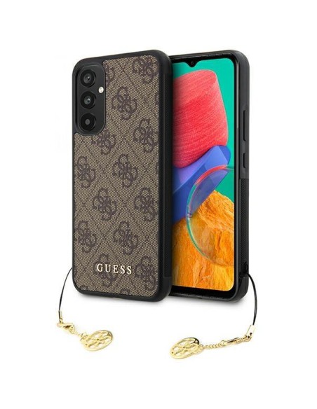 Guess 4G Charms Collection dėklas, skirtas Samsung Galaxy A34 5G - rudas
