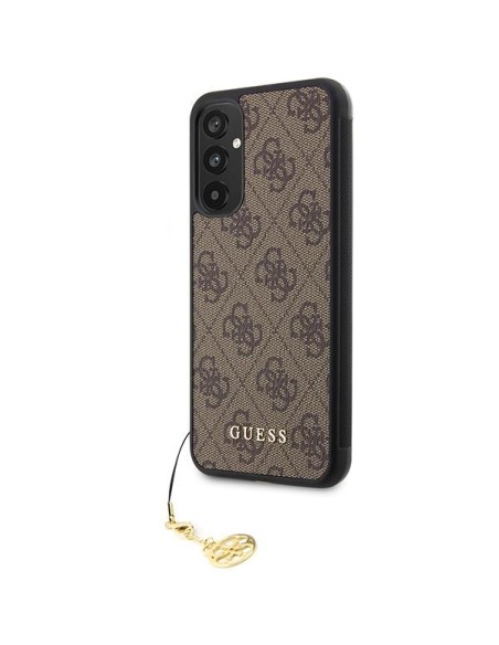 Guess 4G Charms Collection dėklas, skirtas Samsung Galaxy A34 5G - rudas