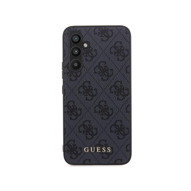 Guess 4G Metal Gold Logo dėklas, skirtas Samsung Galaxy A54 5G - pilkas