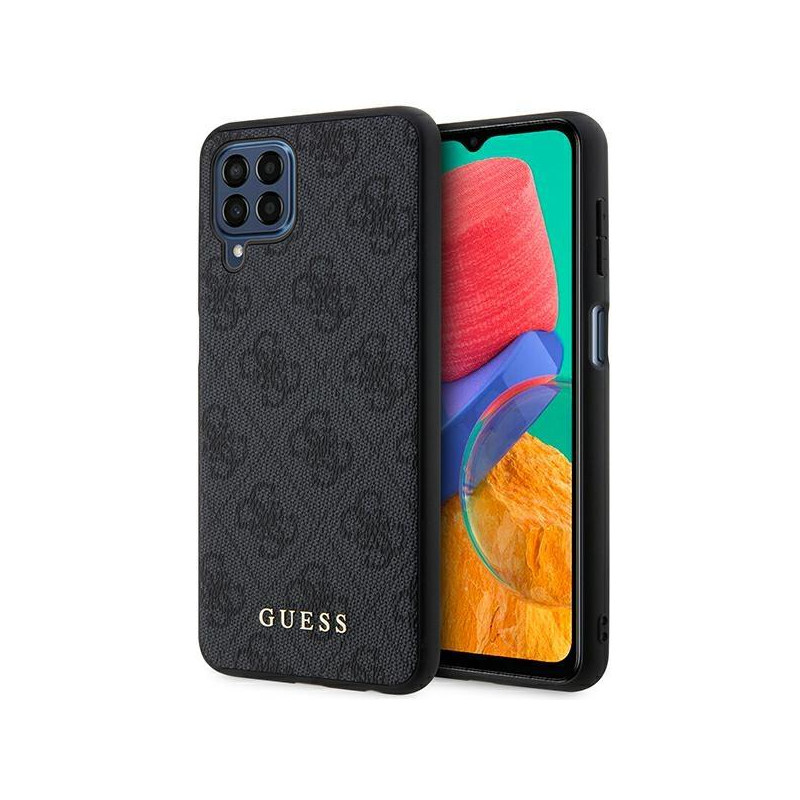 Guess 4G Metal Gold Logo dėklas, skirtas Samsung Galaxy M33 5G - pilkas Guess 4G Metal Gold Logo dėklas, skirtas Samsung Galaxy M33 5G - pilkas