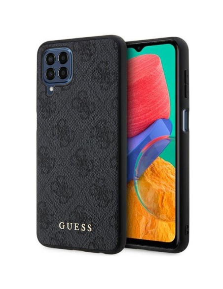 Guess 4G Metal Gold Logo dėklas, skirtas Samsung Galaxy M33 5G - pilkas Guess 4G Metal Gold Logo dėklas, skirtas Samsung Galaxy M33 5G - pilkas