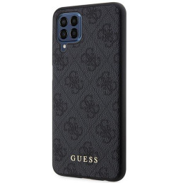 Guess 4G Metal Gold Logo dėklas, skirtas Samsung Galaxy M33 5G - pilkas