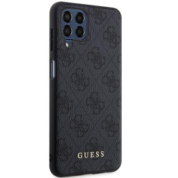 Guess 4G Metal Gold Logo dėklas, skirtas Samsung Galaxy M33 5G - pilkas