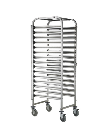 Plieninis vežimėlis kepimo skardoms transportuoti 15 x 60x40 cm - Hendi 810651