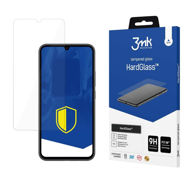 9H 3mk HardGlass™ stiklas „Samsung Galaxy A34 5G“.