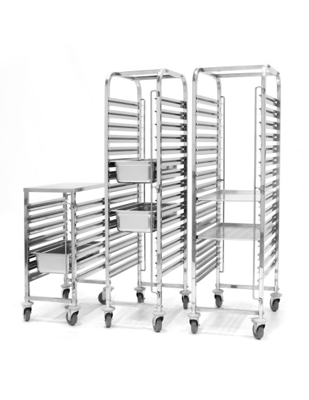 Plieninis vežimėlis kepimo skardoms transportuoti 15 x 60x40 cm - Hendi 810651