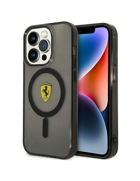 Ferrari Translucent MagSafe dėklas iPhone 14 Pro - juodas Ferrari Translucent MagSafe dėklas iPhone 14 Pro - juodas