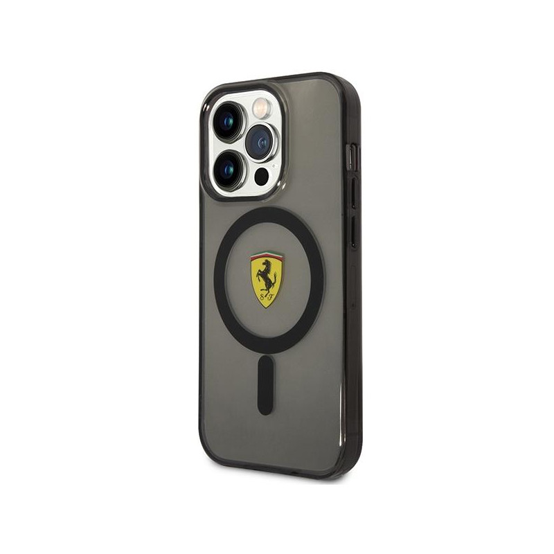 Ferrari Translucent MagSafe dėklas iPhone 14 Pro - juodas