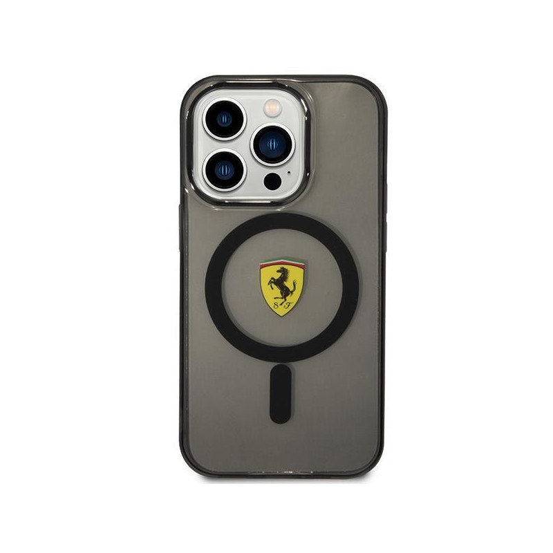 Ferrari Translucent MagSafe dėklas iPhone 14 Pro - juodas