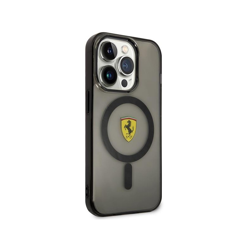 Ferrari Translucent MagSafe dėklas iPhone 14 Pro - juodas