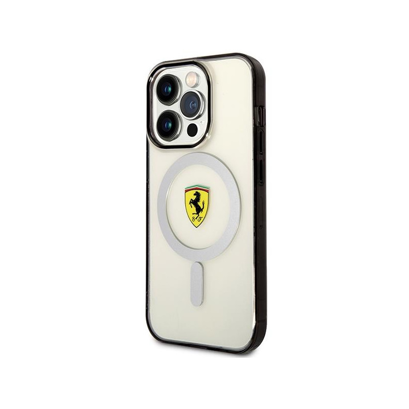Ferrari Outline MagSafe dėklas iPhone 14 Pro - skaidrus