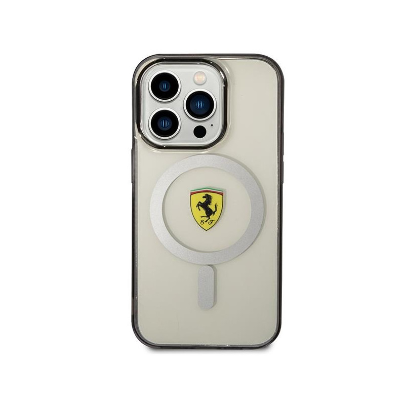 Ferrari Outline MagSafe dėklas iPhone 14 Pro - skaidrus