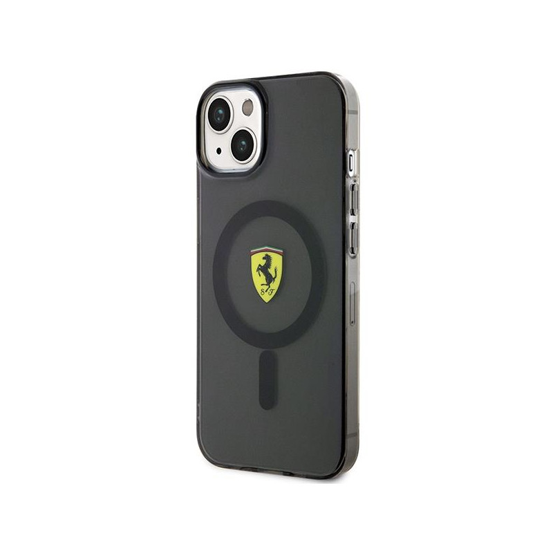 Ferrari Translucent MagSafe dėklas iPhone 14 Plus - juodas