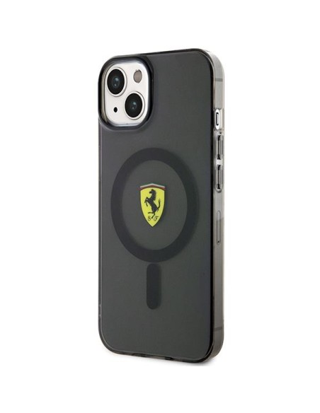 Ferrari Translucent MagSafe dėklas iPhone 14 Plus - juodas Ferrari Translucent MagSafe dėklas iPhone 14 Plus - juodas
