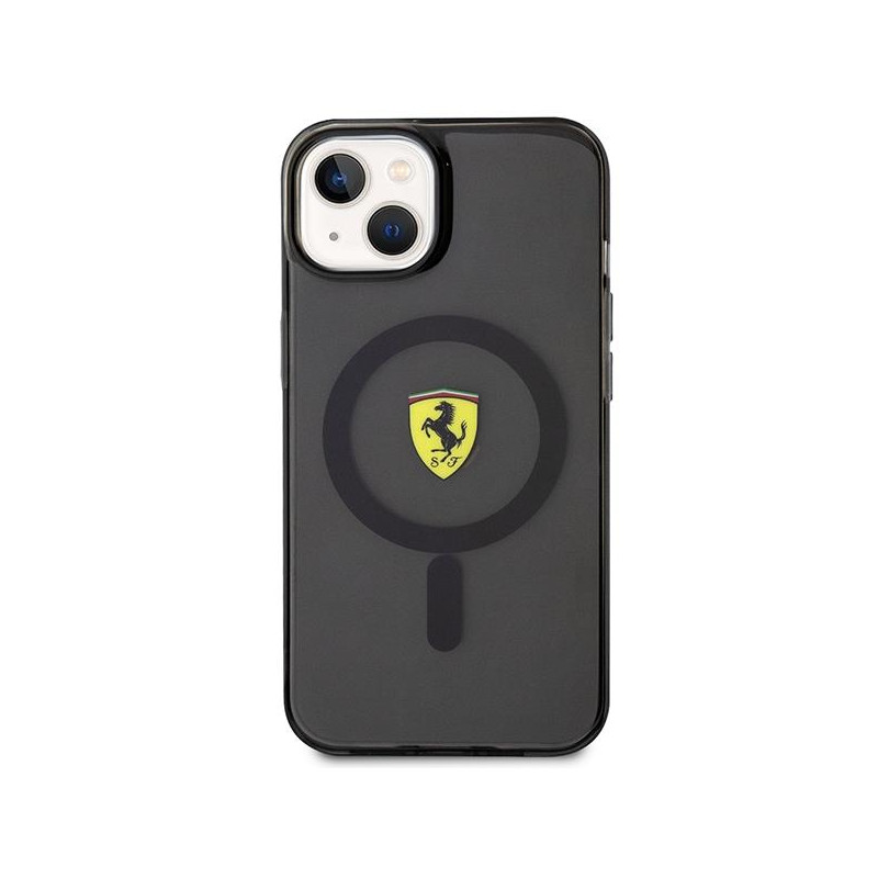 Ferrari Translucent MagSafe dėklas iPhone 14 Plus - juodas
