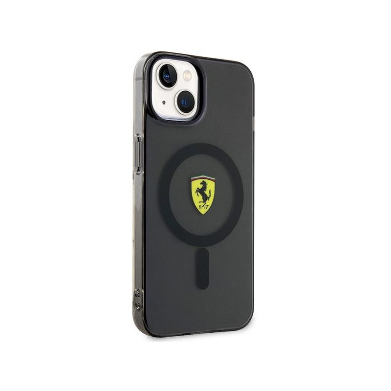Ferrari Translucent MagSafe dėklas iPhone 14 Plus - juodas
