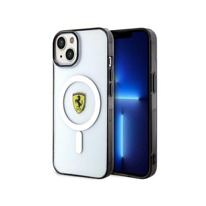 Ferrari Outline MagSafe dėklas iPhone 14 Plus - skaidrus Ferrari Outline MagSafe dėklas iPhone 14 Plus - skaidrus