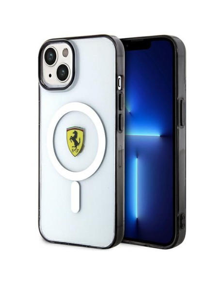 Ferrari Outline MagSafe dėklas iPhone 14 Plus - skaidrus Ferrari Outline MagSafe dėklas iPhone 14 Plus - skaidrus