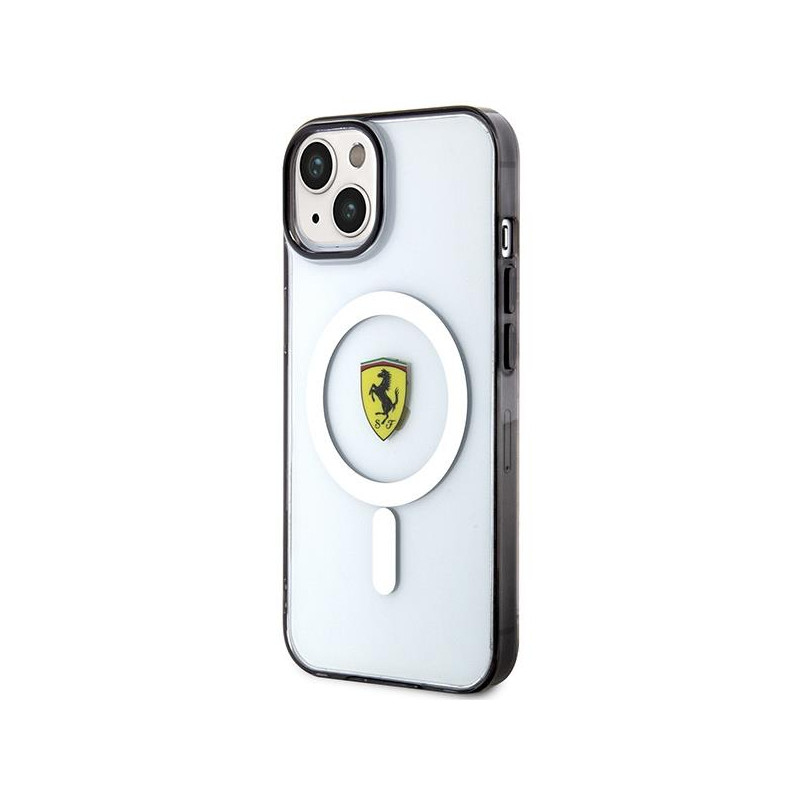 Ferrari Outline MagSafe dėklas iPhone 14 Plus - skaidrus