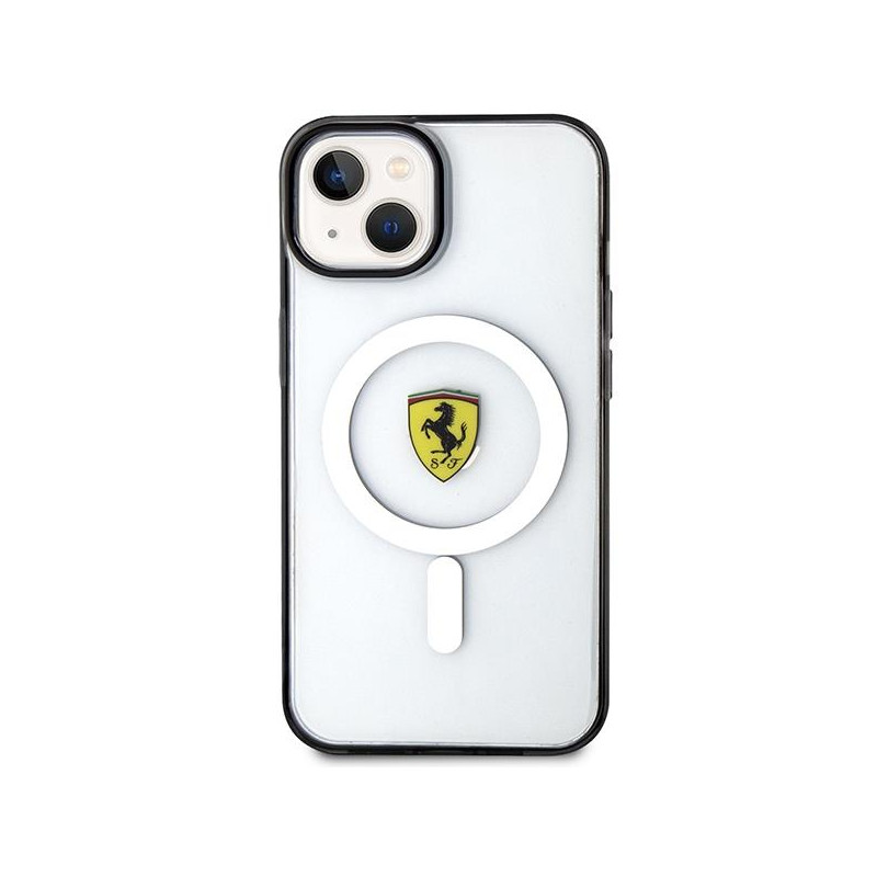 Ferrari Outline MagSafe dėklas iPhone 14 Plus - skaidrus
