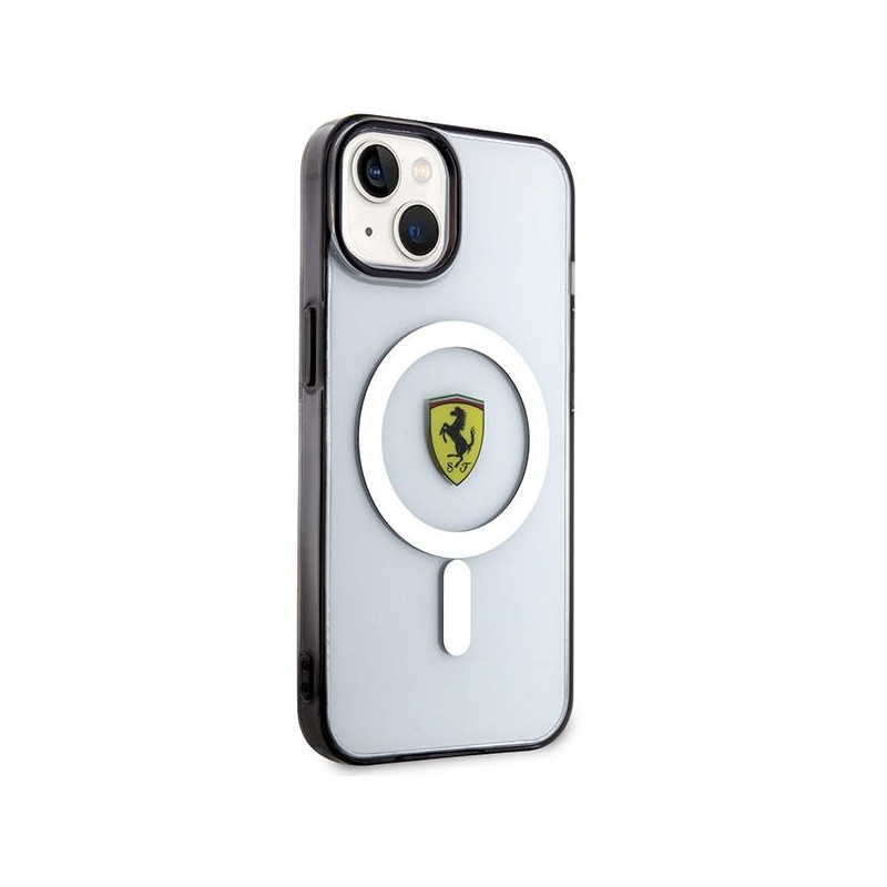 Ferrari Outline MagSafe dėklas iPhone 14 Plus - skaidrus