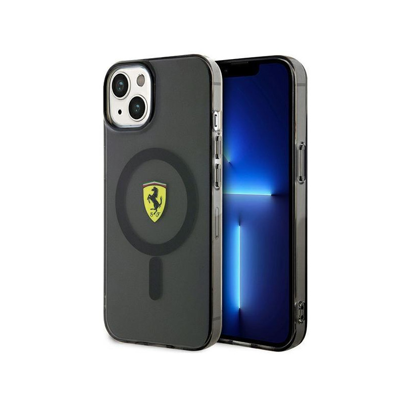 Ferrari Translucent MagSafe dėklas iPhone 14 - juodas Ferrari Translucent MagSafe dėklas iPhone 14 - juodas
