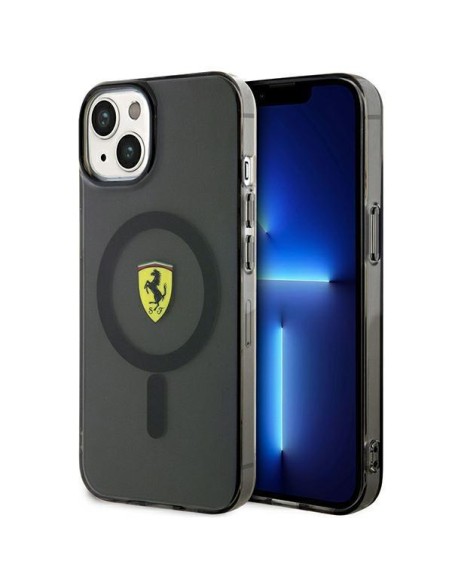 Ferrari Translucent MagSafe dėklas iPhone 14 - juodas Ferrari Translucent MagSafe dėklas iPhone 14 - juodas