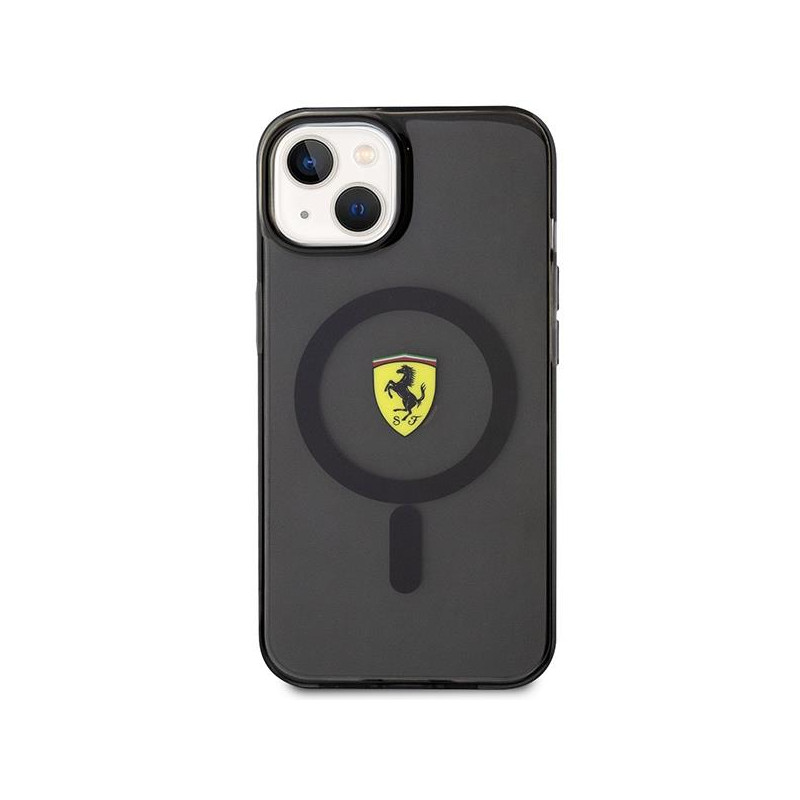 Ferrari Translucent MagSafe dėklas iPhone 14 - juodas