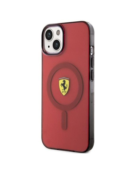 Ferrari Translucent MagSafe dėklas iPhone 14 - raudonas Ferrari Translucent MagSafe dėklas iPhone 14 - raudonas