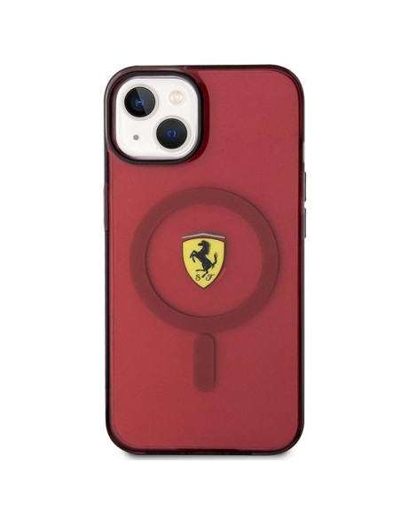Ferrari Translucent MagSafe dėklas iPhone 14 - raudonas Ferrari Translucent MagSafe dėklas iPhone 14 - raudonas