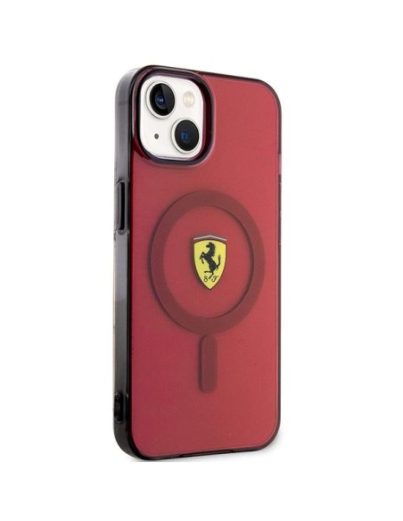 Ferrari Translucent MagSafe dėklas iPhone 14 - raudonas Ferrari Translucent MagSafe dėklas iPhone 14 - raudonas