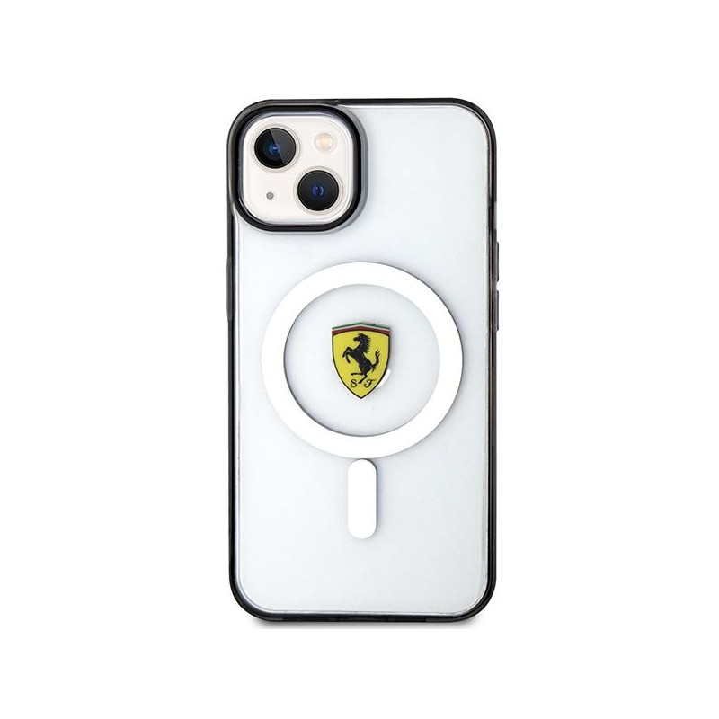 Ferrari Outline MagSafe dėklas iPhone 14 - skaidrus