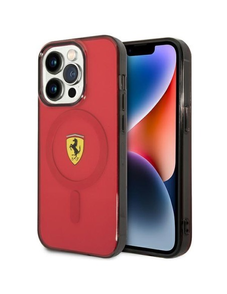 Ferrari Translucent MagSafe dėklas iPhone 14 Pro Max - raudonas Ferrari Translucent MagSafe dėklas iPhone 14 Pro Max - raudonas