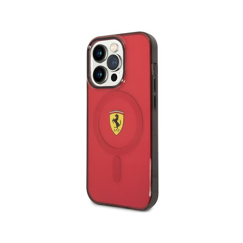 Ferrari Translucent MagSafe dėklas iPhone 14 Pro Max - raudonas
