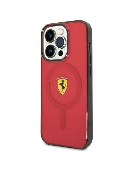 Ferrari Translucent MagSafe dėklas iPhone 14 Pro Max - raudonas Ferrari Translucent MagSafe dėklas iPhone 14 Pro Max - raudonas