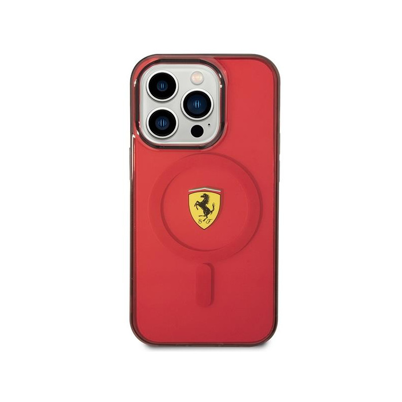 Ferrari Translucent MagSafe dėklas iPhone 14 Pro Max - raudonas