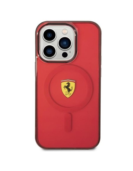 Ferrari Translucent MagSafe dėklas iPhone 14 Pro Max - raudonas Ferrari Translucent MagSafe dėklas iPhone 14 Pro Max - raudonas
