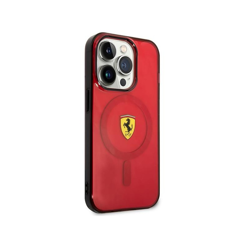 Ferrari Translucent MagSafe dėklas iPhone 14 Pro Max - raudonas