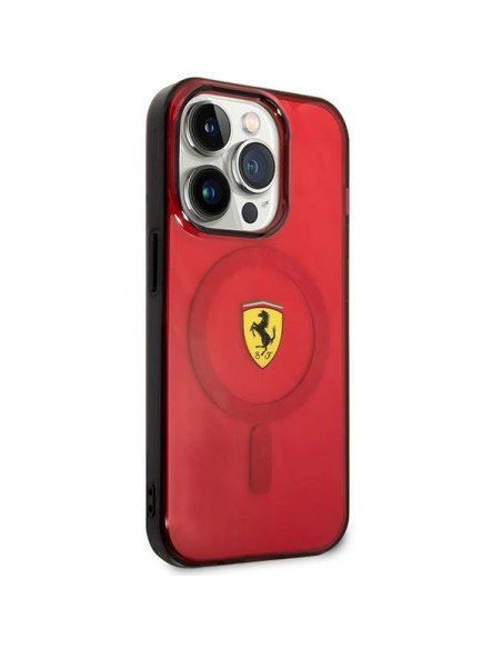 Ferrari Translucent MagSafe dėklas iPhone 14 Pro Max - raudonas Ferrari Translucent MagSafe dėklas iPhone 14 Pro Max - raudonas