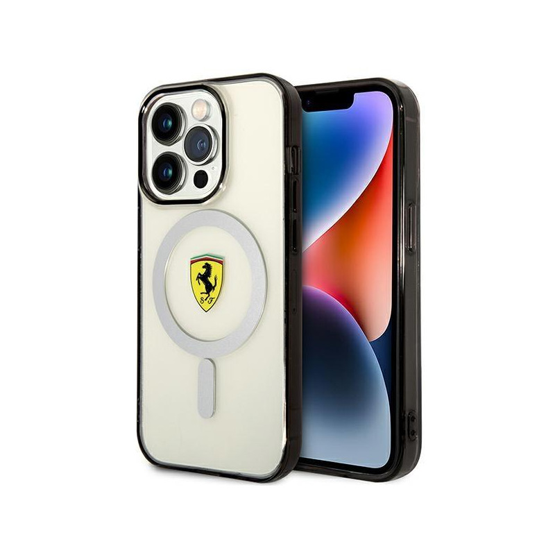 Ferrari Outline MagSafe dėklas iPhone 14 Pro Max - skaidrus Ferrari Outline MagSafe dėklas iPhone 14 Pro Max - skaidrus
