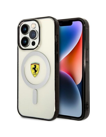 Ferrari Outline MagSafe dėklas iPhone 14 Pro Max - skaidrus Ferrari Outline MagSafe dėklas iPhone 14 Pro Max - skaidrus