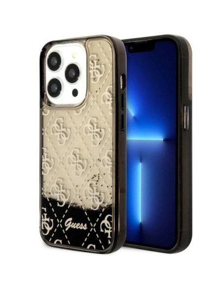 Guess Liquid Glitter 4G Transculent dėklas iPhone 14 Pro - juodas Guess Liquid Glitter 4G Transculent dėklas iPhone 14 Pro - juodas
