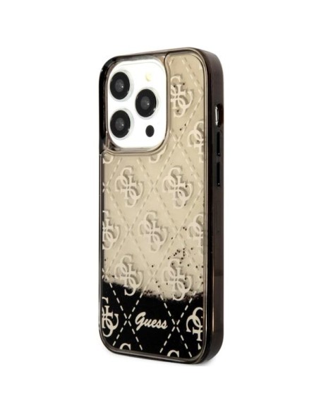 Guess Liquid Glitter 4G Transculent dėklas iPhone 14 Pro - juodas Guess Liquid Glitter 4G Transculent dėklas iPhone 14 Pro - juodas