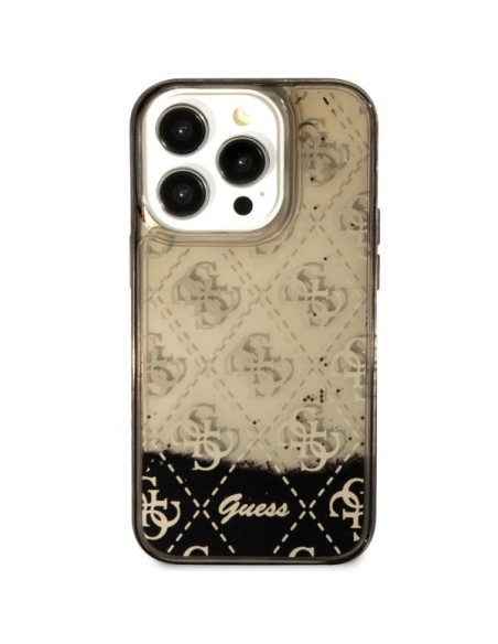 Guess Liquid Glitter 4G Transculent dėklas iPhone 14 Pro - juodas Guess Liquid Glitter 4G Transculent dėklas iPhone 14 Pro - juodas