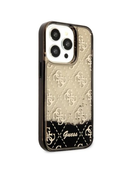 Guess Liquid Glitter 4G Transculent dėklas iPhone 14 Pro - juodas Guess Liquid Glitter 4G Transculent dėklas iPhone 14 Pro - juodas