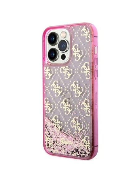Guess Liquid Glitter 4G Transculent dėklas iPhone 14 Pro - rožinis Guess Liquid Glitter 4G Transculent dėklas iPhone 14 Pro - rožinis