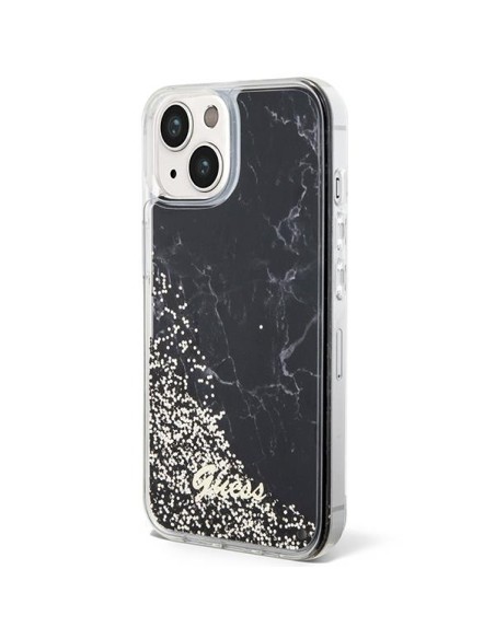 Guess Liquid Glitter Marble dėklas iPhone 14 - juodas Guess Liquid Glitter Marble dėklas iPhone 14 - juodas