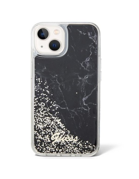 Guess Liquid Glitter Marble dėklas iPhone 14 - juodas Guess Liquid Glitter Marble dėklas iPhone 14 - juodas